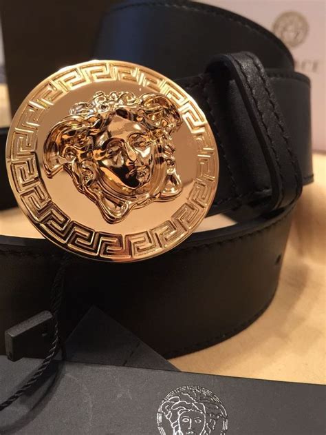 versace men gold buckle & belt|authentic Versace belt.